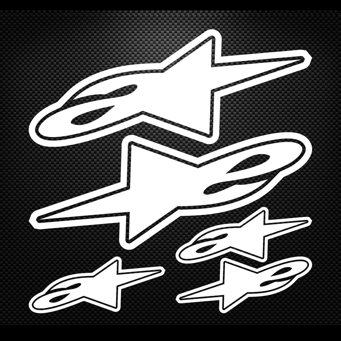 Alpinestars Motorcycle Wing Vinyl Decal Sticker Set Style 3