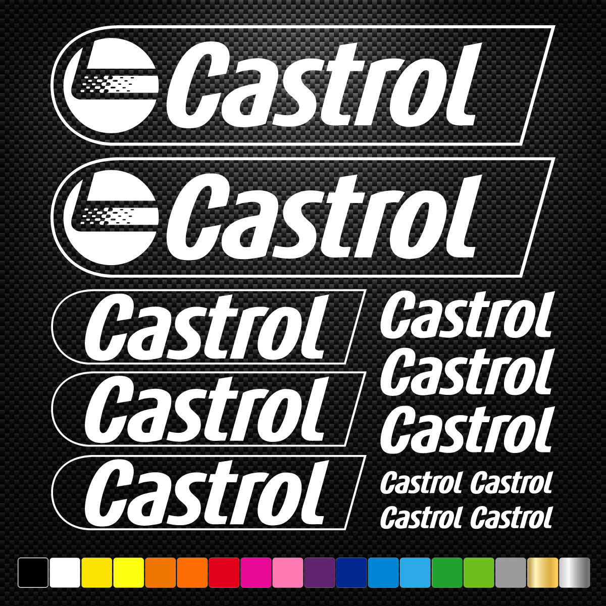 CASTROL Vinyl Decal Stickers Sheet Sponsors Auto Tuning Quality