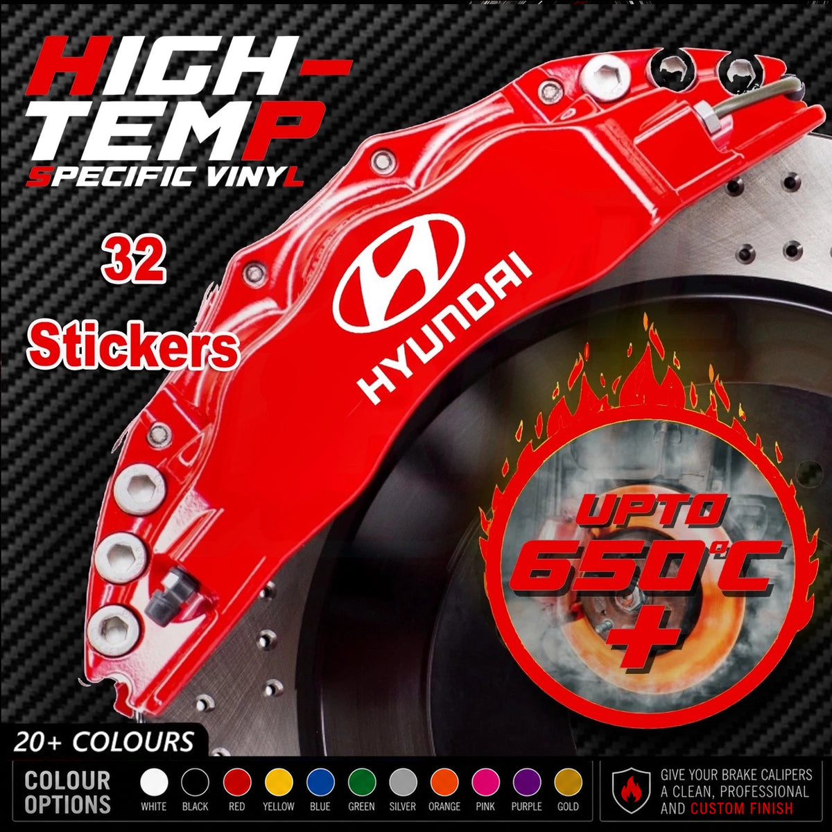 Hyundai Break Caliper Quality Vinyl Decal Stickers