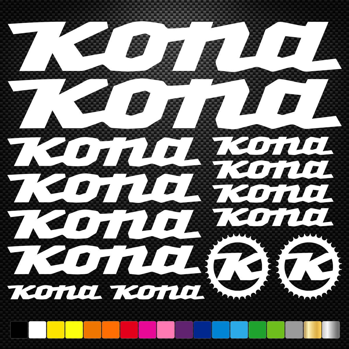Kona Vinyl Stickers Sheet Bike Frame Cycle Cycling Bicycle