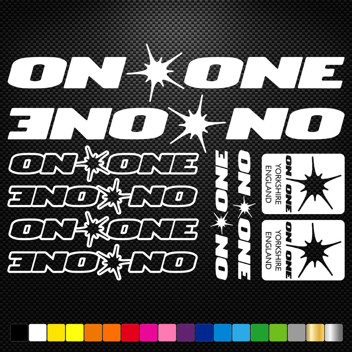 On One Bikes Vinyl Decal Stickers Sheet Frame Cycle Cycling Bicycle