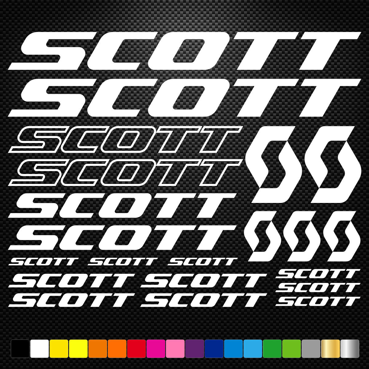 Scott Vinyl Decal Stickers Sheet Bike Frame Cycle Cycling Bicycle