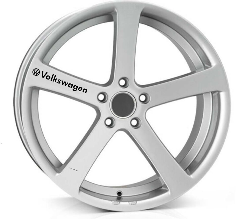 Volkswagen ALLOY WHEEL Quality Vinyl Decal Sticker 100mm Long