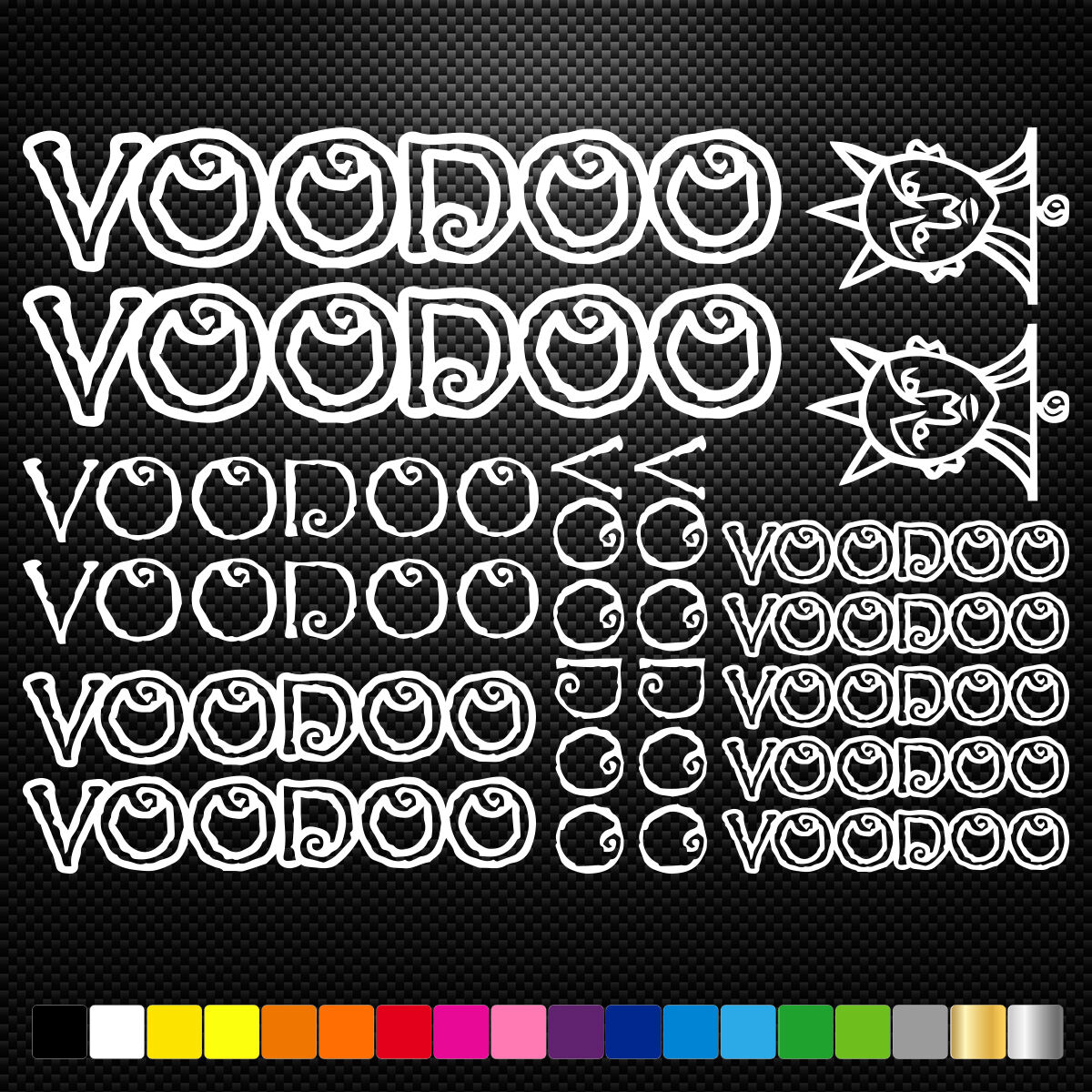 Voodoo Cycles Vinyl Decal Stickers Sheet Bike Frame Cycling Bicycle