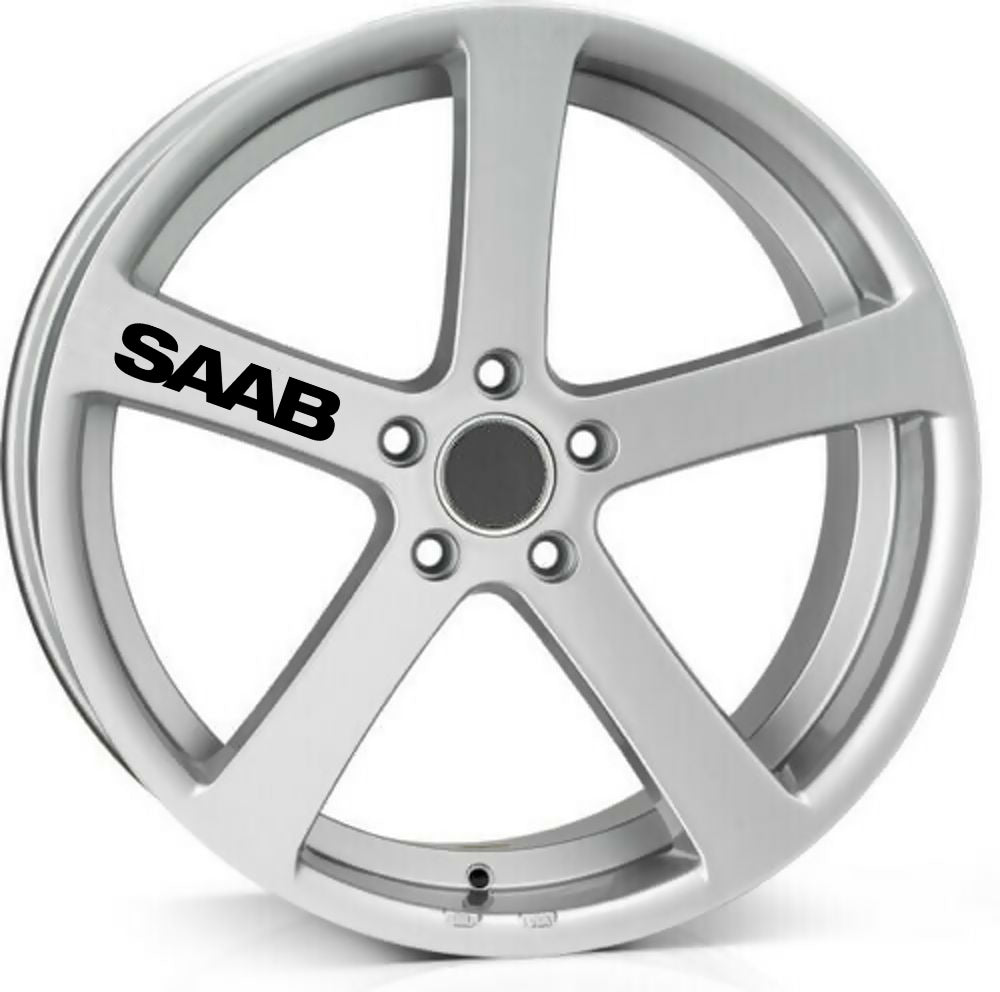 SAAB ALLOY WHEEL Quality Vinyl Decal Sticker 100mm Long