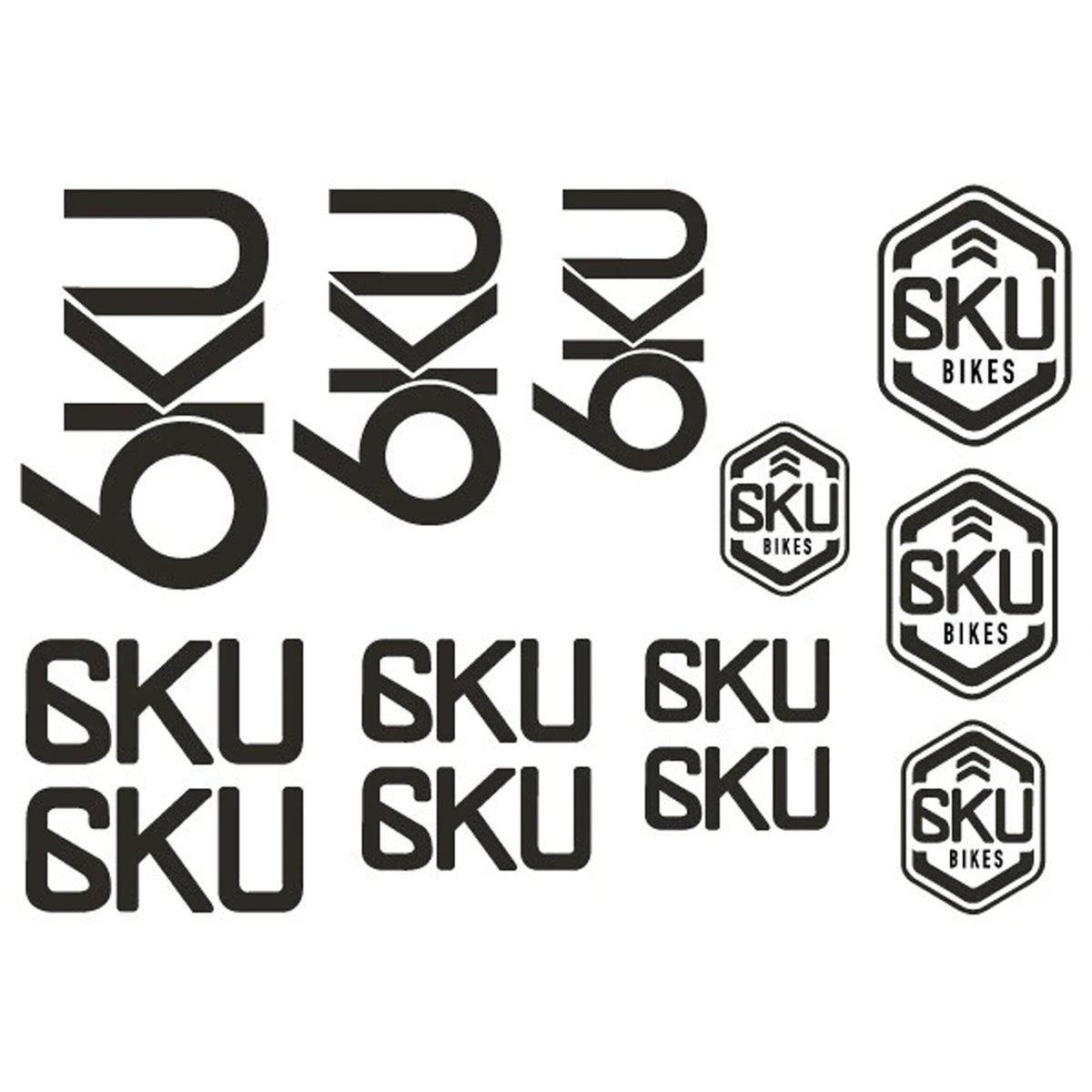 6KU Cycling Vinyl Decal Sticker Set