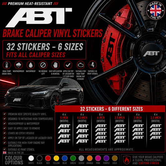 ABT Break Caliper Quality Vinyl Decal Stickers