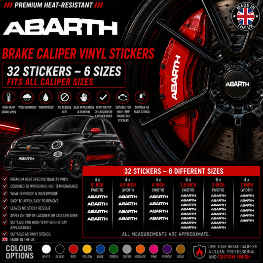 FIAT Barth Break Caliper Quality Vinyl Decal Stickers