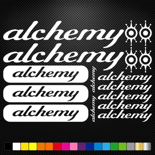 Alchemy Bikes Vinyl Decals Stickers Sheet Frame Cycle Cycling Bicycle