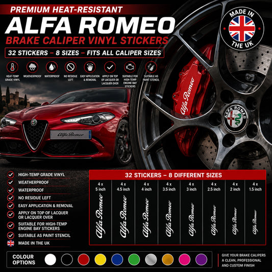 ALFA ROMEO Break Caliper  Quality Vinyl Decal Stickers