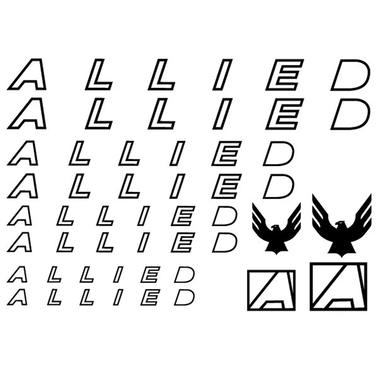 Allied Cycling Vinyl Decal Sticker Set Style 2