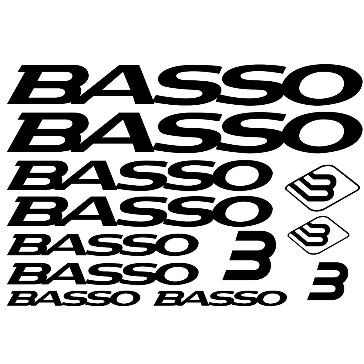Basso Cycling Vinyl Decal Sticker Set Style 2