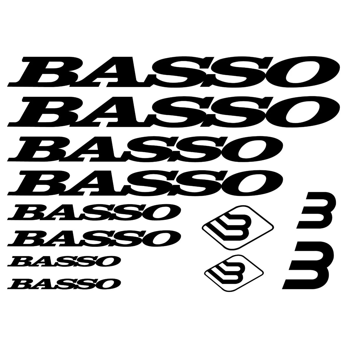 Basso Cycling Vinyl Decal Sticker Set