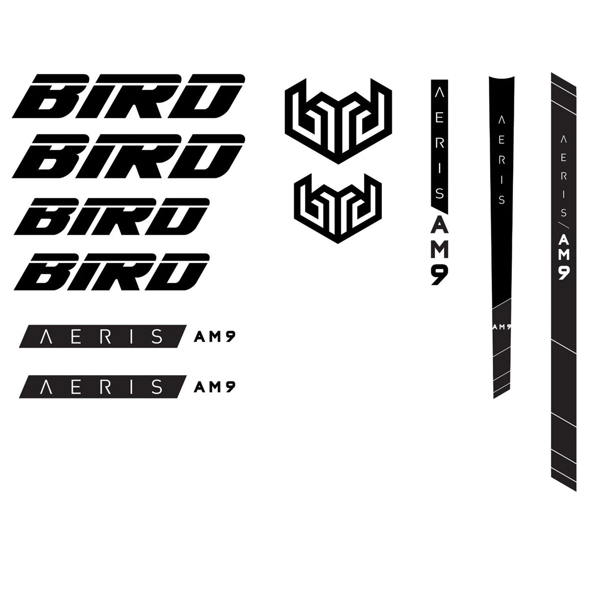 Bird Cycling Vinyl Decal Sticker Set