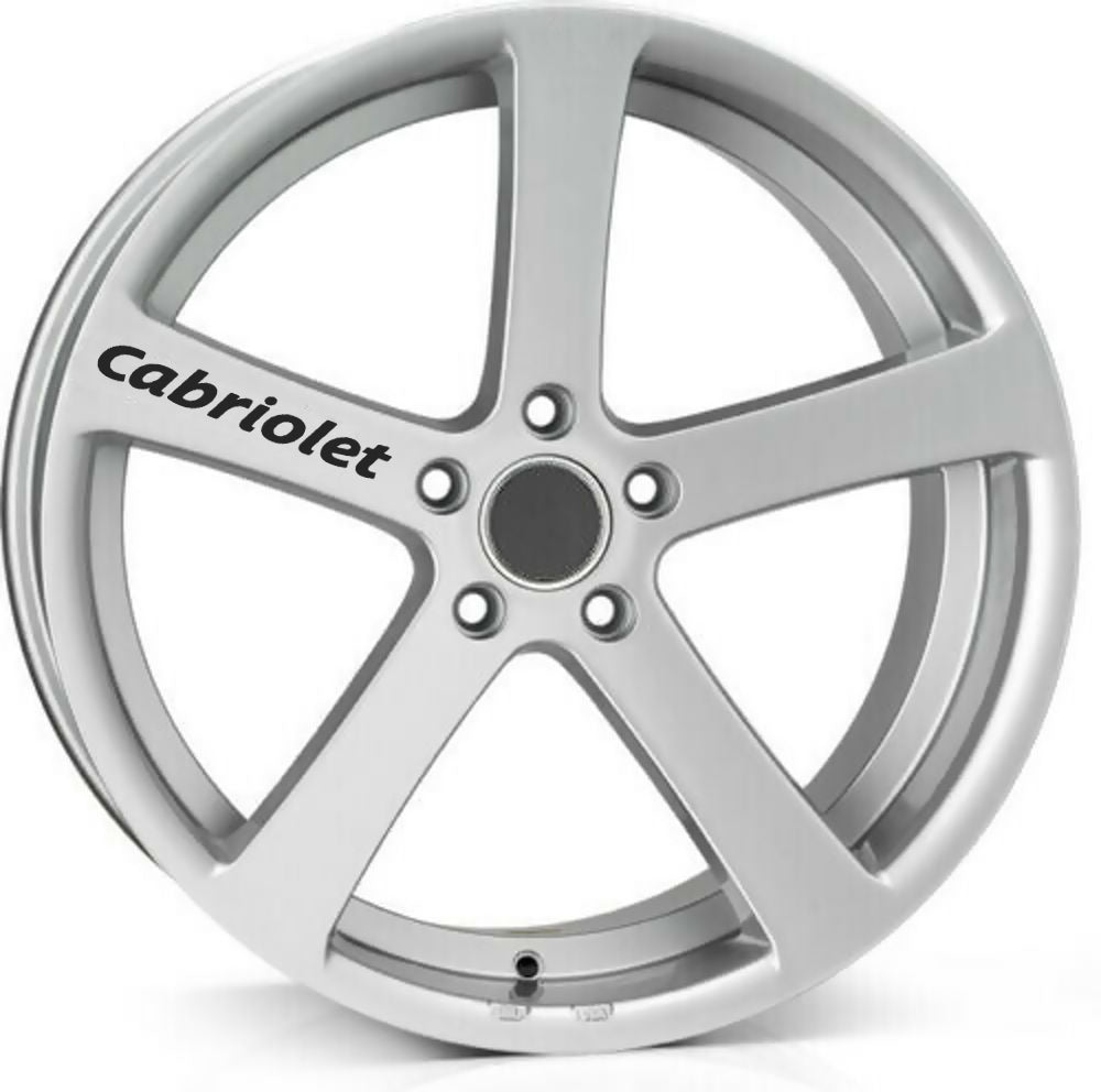 CABRIOLET ALLOY WHEEL Quality Vinyl Decal Stickers