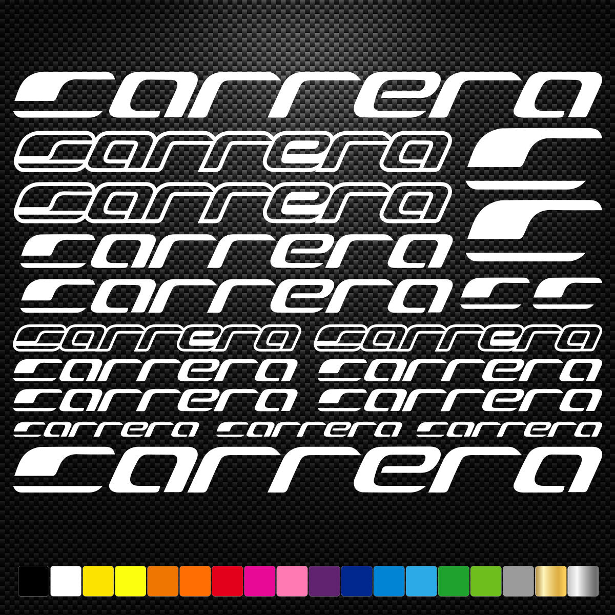 Carrera Vinyl Decal Stickers Sheet Bike Frame Cycle Cycling Bicycle