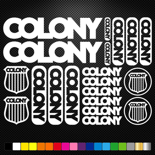 Colony BMX Vinyl Stickers Sheet Bike Frame Cycles Bicycle