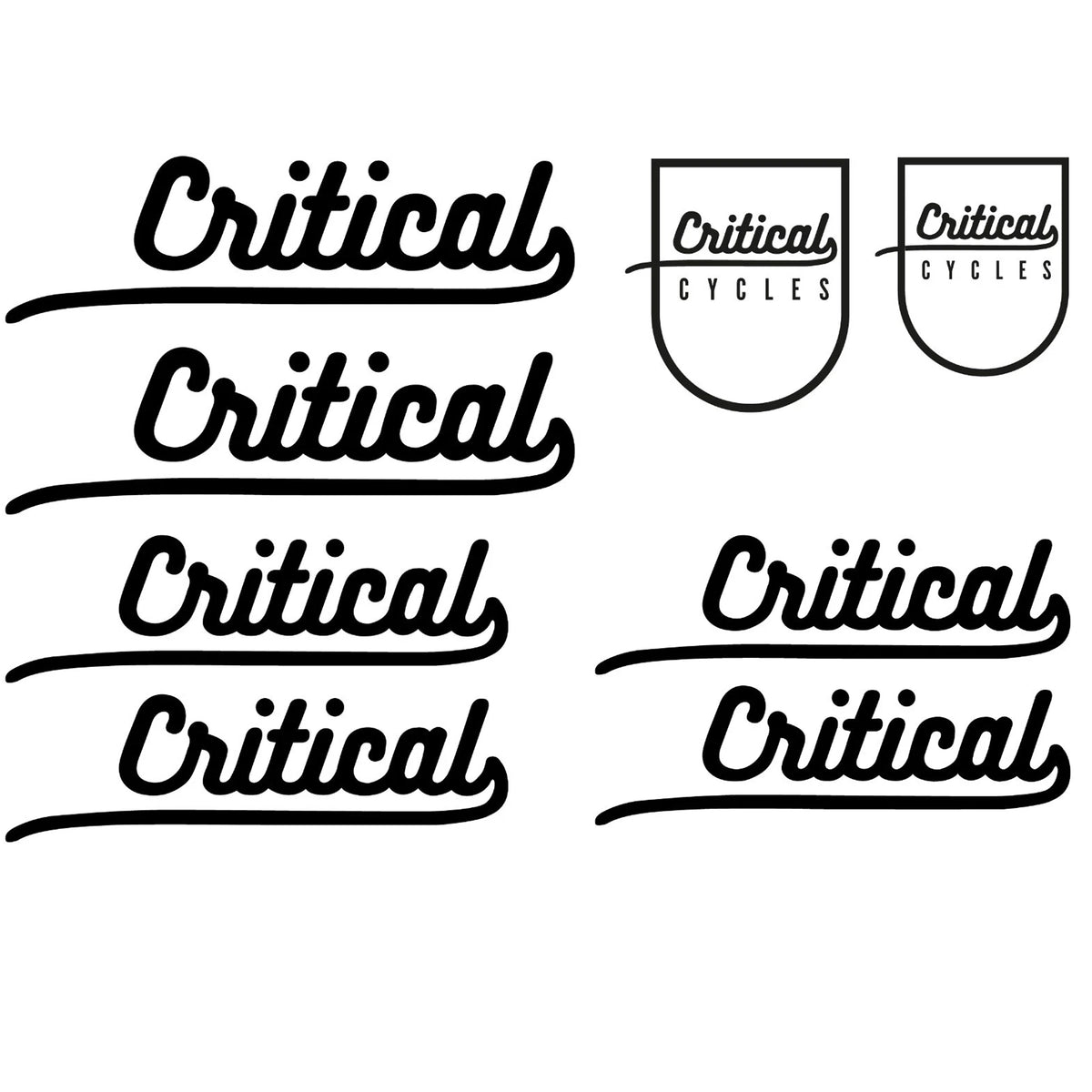 Critical Cycling Vinyl Decal Sticker Set