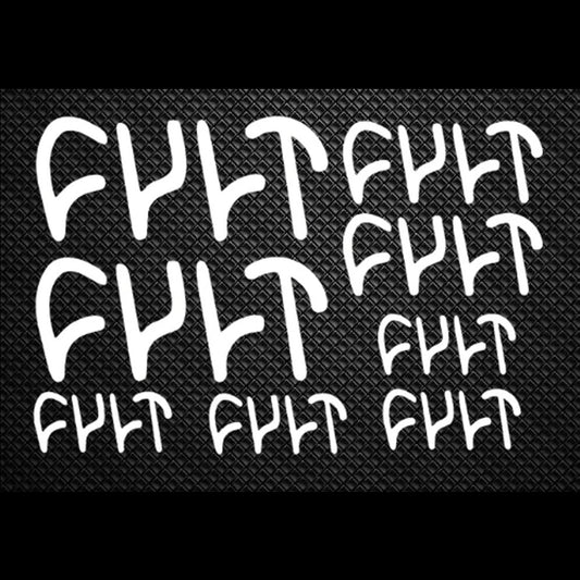 Cult Cycling Vinyl Decal Sticker Set