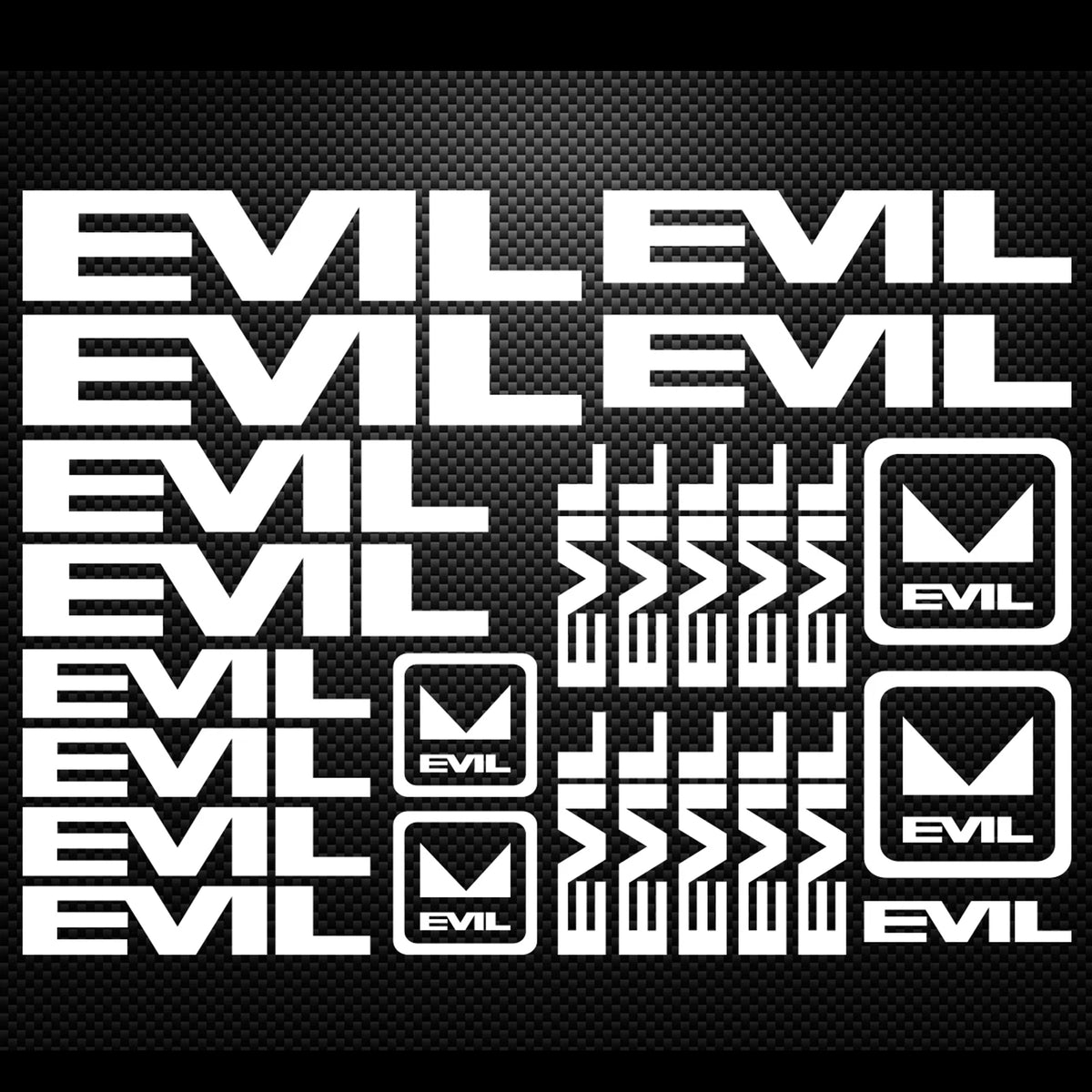Evil Cycling Vinyl Decal Sticker Set Style 2