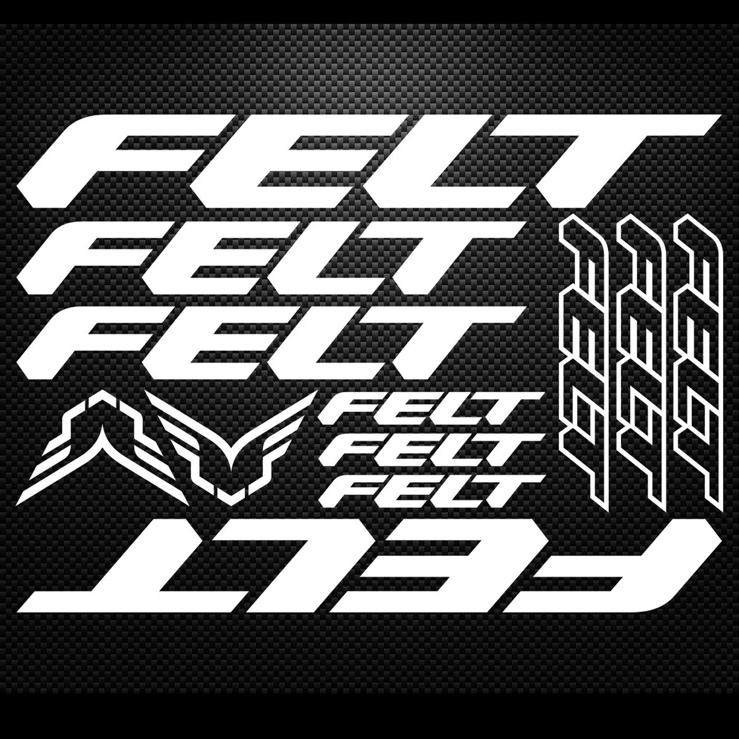 Felt Cycling Style 2 Vinyl Decal Sticker Set