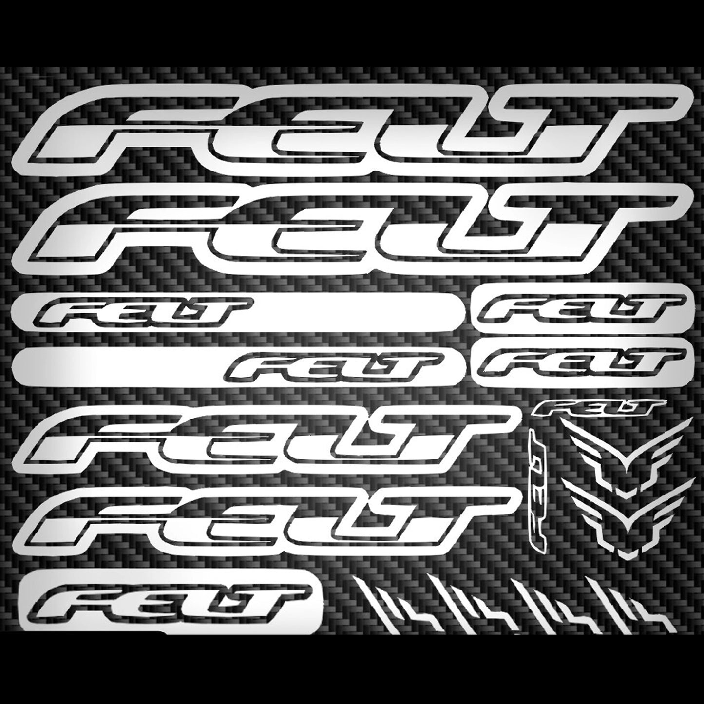 Felt Cycling Style 4 Vinyl Decal Sticker Set