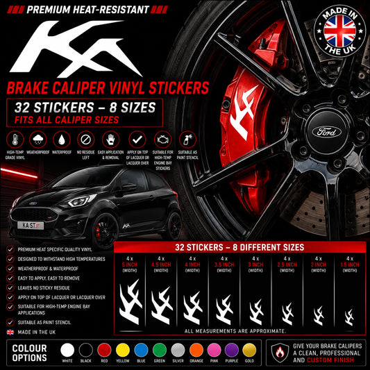 Ford KA Break Caliper Quality Vinyl Decal Stickers