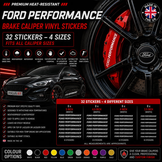 Ford Performance Break Caliper Quality Vinyl Decal Stickers