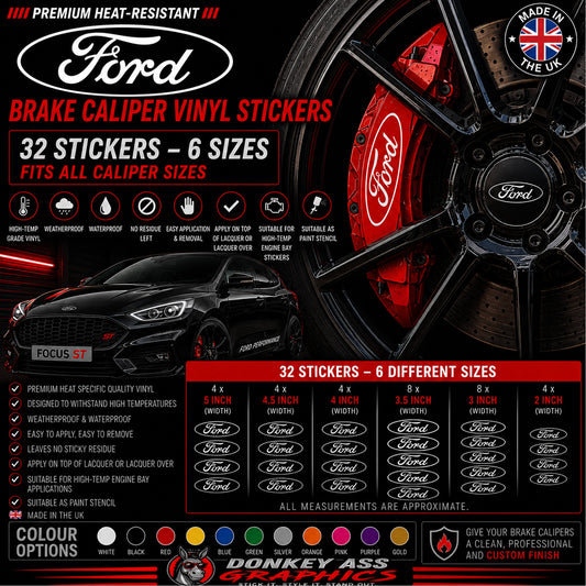Ford Break Caliper Quality Vinyl Decal Stickers Style 4