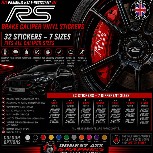 Ford RS Break Caliper Quality Vinyl Decal Stickers Style 2