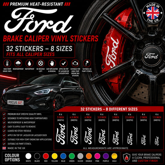 Ford Break Caliper Quality Vinyl Decal Stickers Style 3