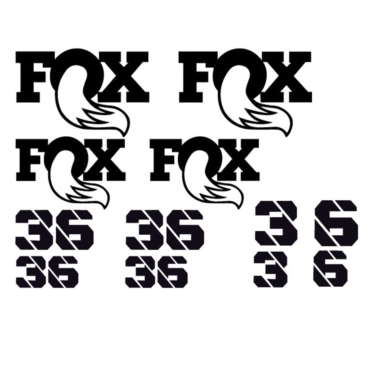 Fox 36 Cycling Vinyl Decal Sticker Set