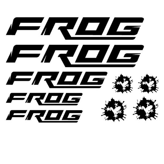 Frog Cycling Vinyl Decal Sticker Set Style 2