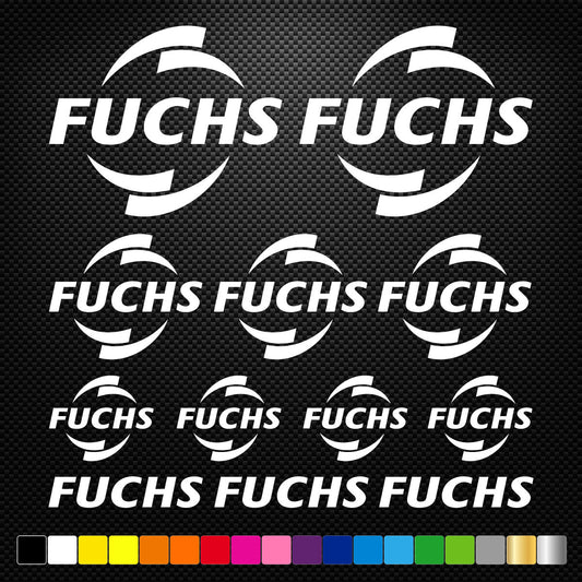 FUCHS Vinyl Decal Stickers Sheet Motorcycle Sponsors Auto Tuning