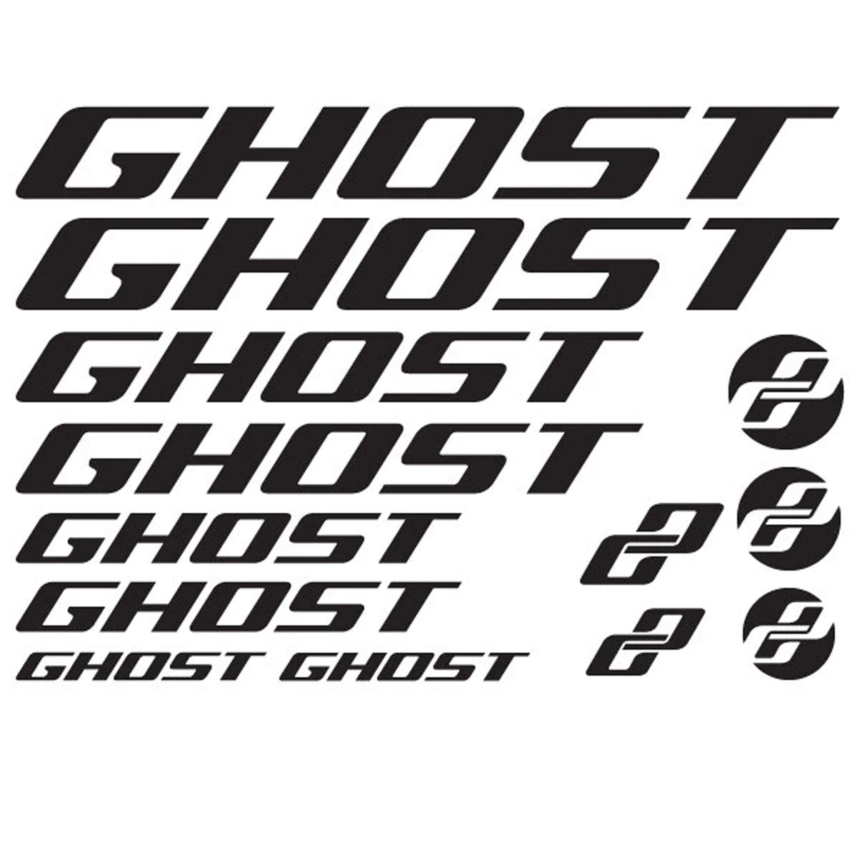 Ghost Cycling Vinyl Decal Sticker Set Style 2
