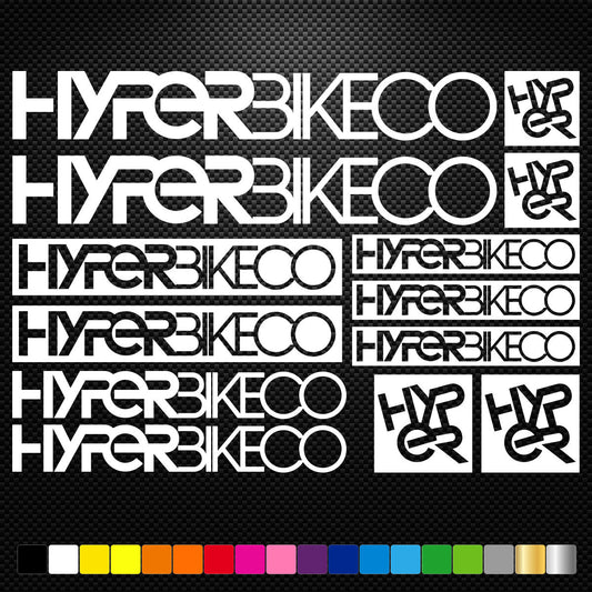 Hyper Bike Co Vinyl Decals Stickers Sheet Bike Frame Cycling Bicycle