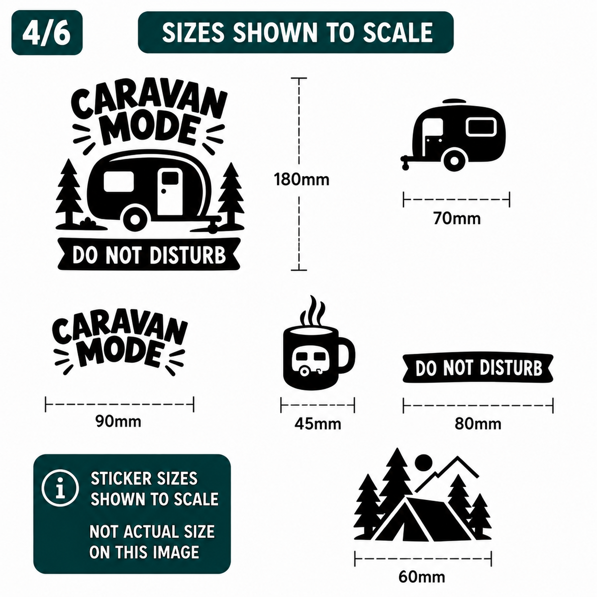 Caravan Mode Do Not Disturb – 10 Piece Caravan Vinyl Sticker Set