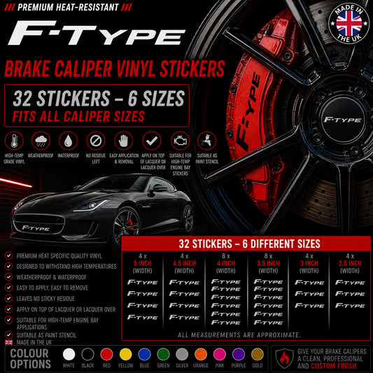 Jaguar F-Type Break Caliper Quality Vinyl Decal Stickers