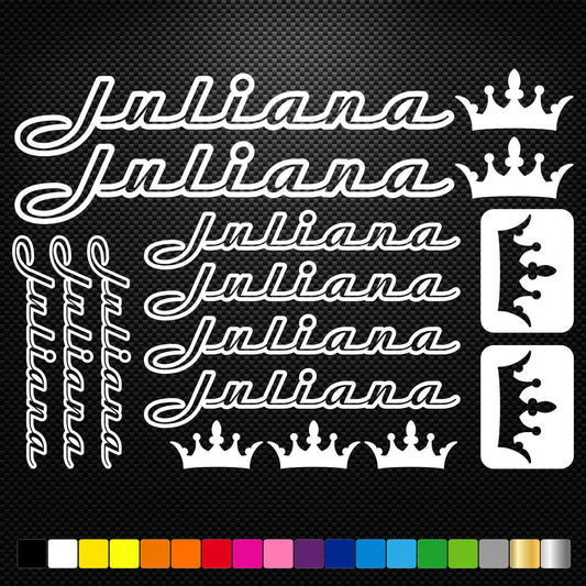 Juliana Bikes Vinyl Decals Stickers Sheet Frame Cycle Cycling Bicycle