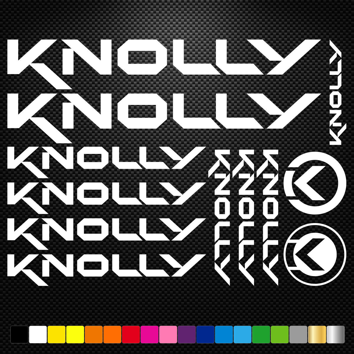 Knolly Vinyl Decals Stickers Sheet Bike Frame Cycle Cycling Bicycle