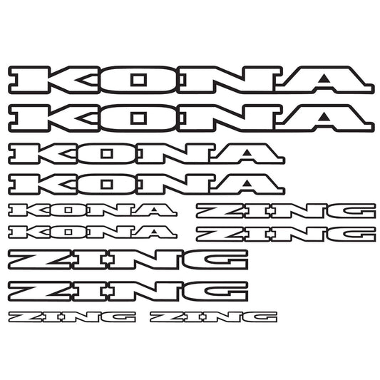 Kona Zing Cycling Vinyl Decal Sticker Set