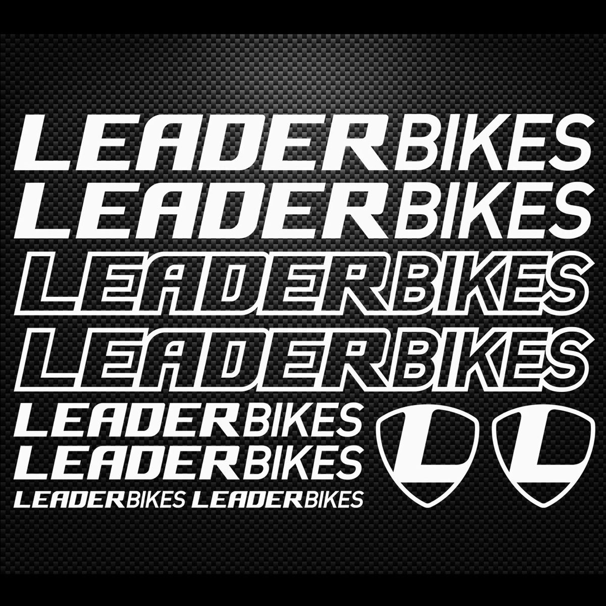 Leaderbikes Cycling Vinyl Decal Sticker Set Style 2