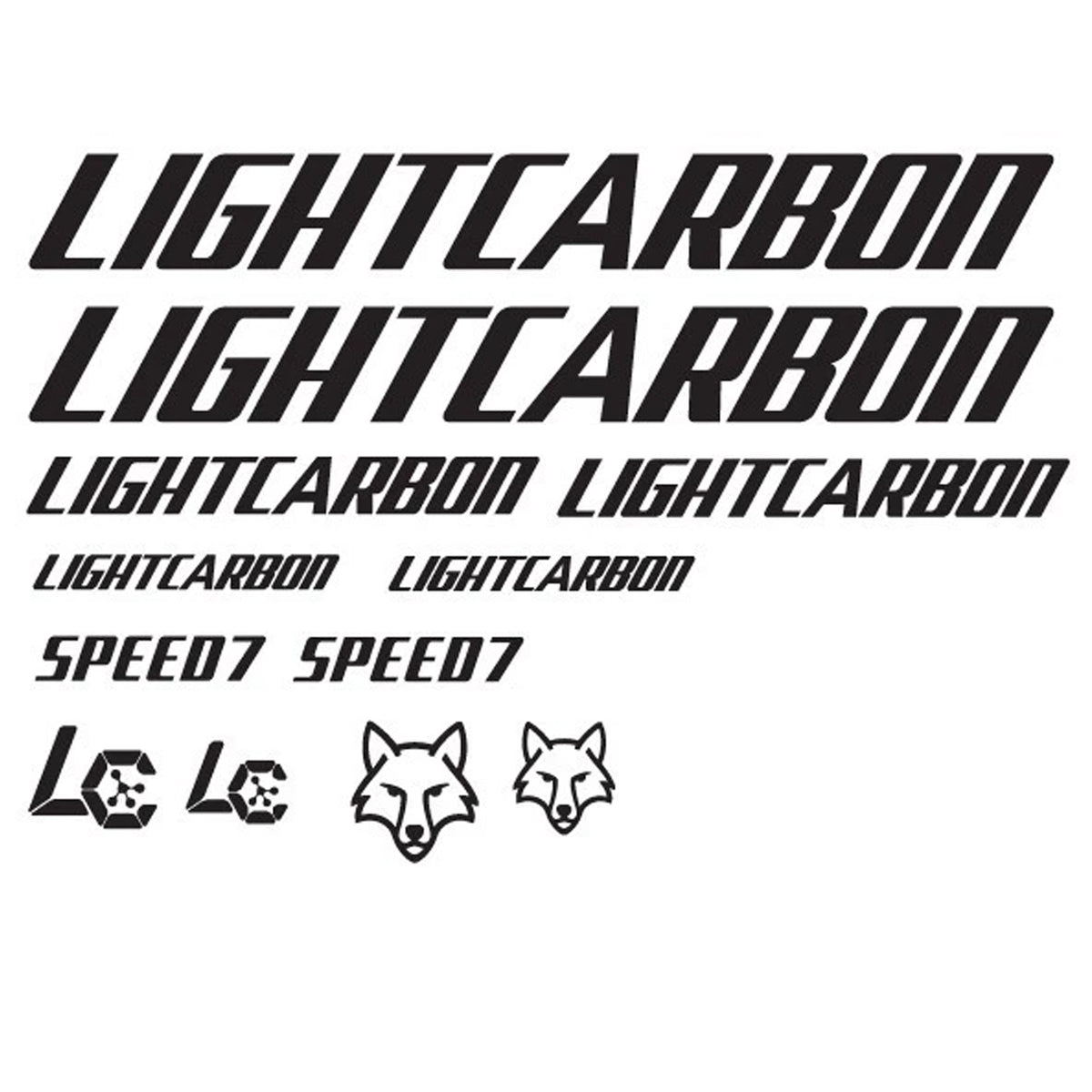 Light Carbon Cycling Vinyl Decal Sticker Set