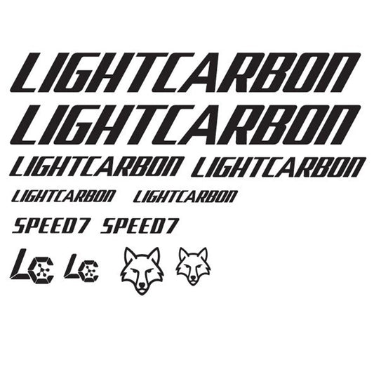 Light Carbon Cycling Vinyl Decal Sticker Set