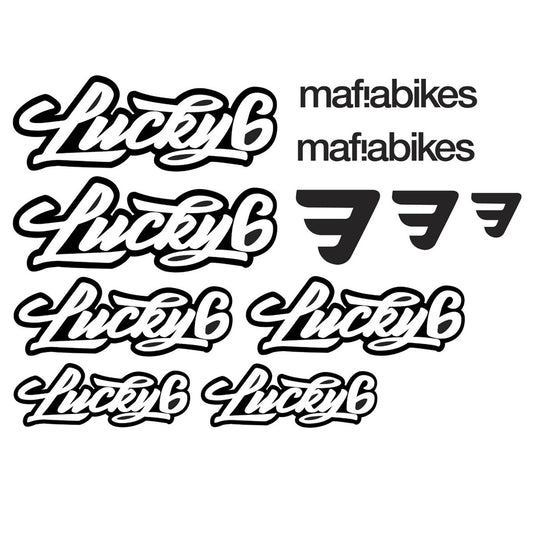 Mafia bikes Lucky 6 Cycling Vinyl Decal Sticker Set