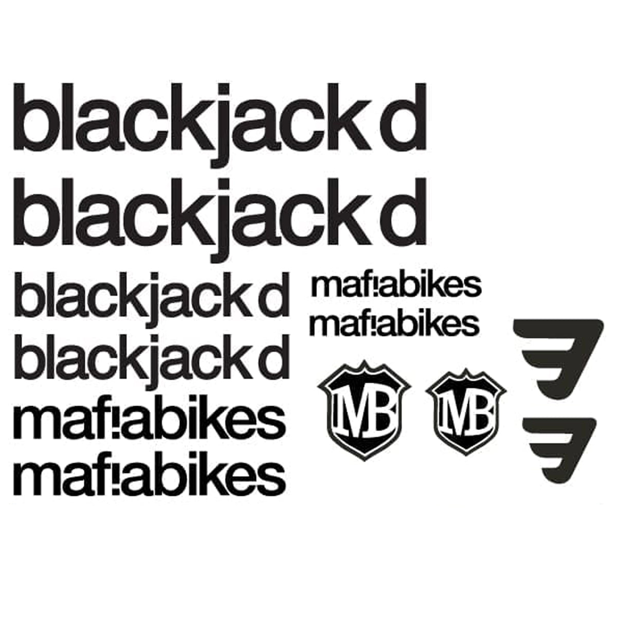 Mafia bikes blackjack d Cycling Vinyl Decal Sticker Set