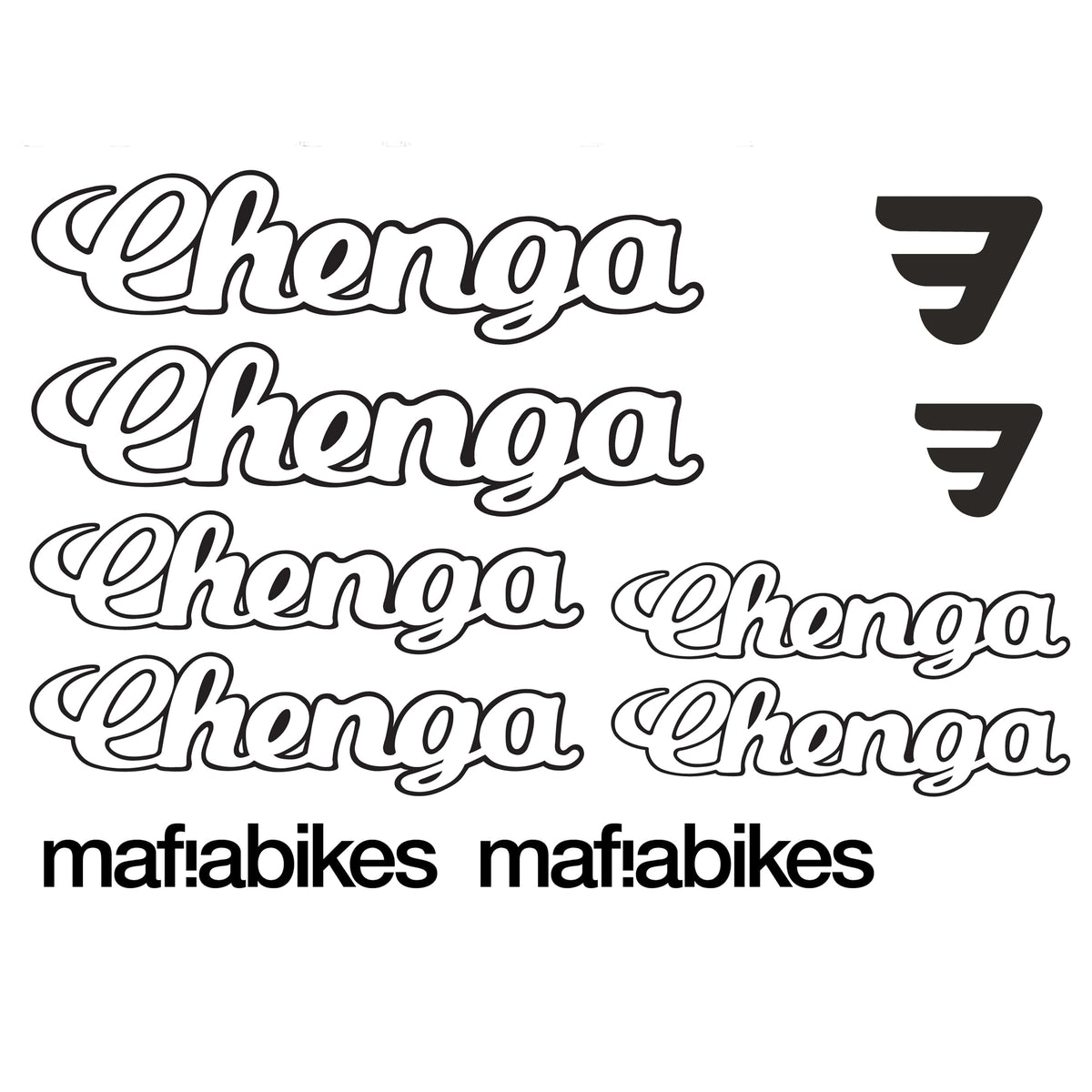 Mafia bikes Chenga Cycling Vinyl Decal Sticker Set