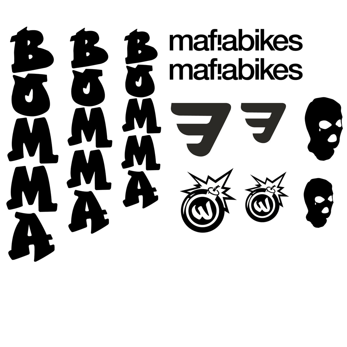 Mafia bikes Bumma Cycling Vinyl Decal Sticker Set