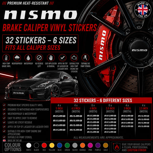NISSAN Nismo Break Caliper Quality Vinyl Decal Stickers