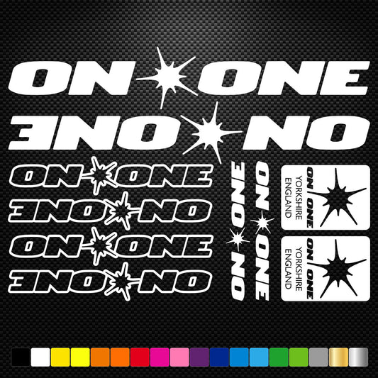 On One Bikes Vinyl Decal Stickers Sheet Frame Cycle Cycling Bicycle